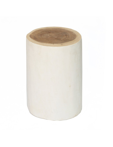 Tabouret/Table d'appoint Tribe - Naturel/Blanc