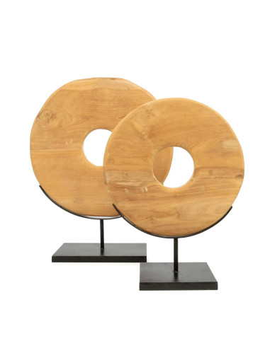 Le disque de teck sur support - LBazar Bizar