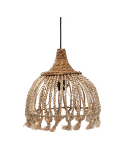 Suspension à pompon en abaca - Naturel - S