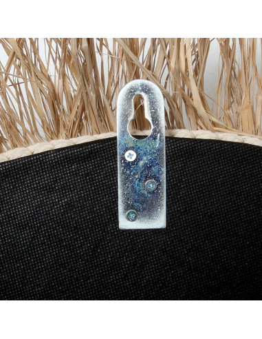 Miroir de coquillage de raphia - Blanc naturel