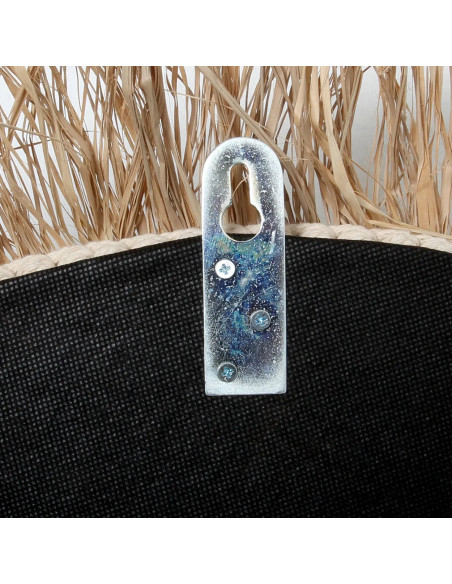 Miroir de coquillage de raphia - Blanc naturel