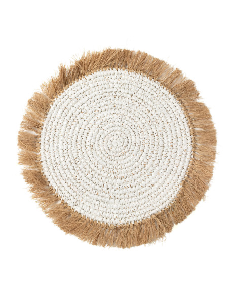 Set de table en raphia de jacinthe d'eau - Blanc Naturel