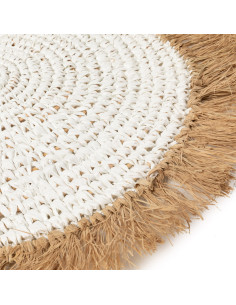 Set de table en raphia de jacinthe d'eau - Blanc Naturel 2