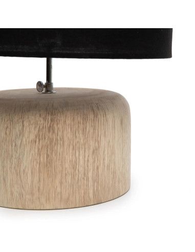 Lampe de table en bois de teck - Naturel Noir