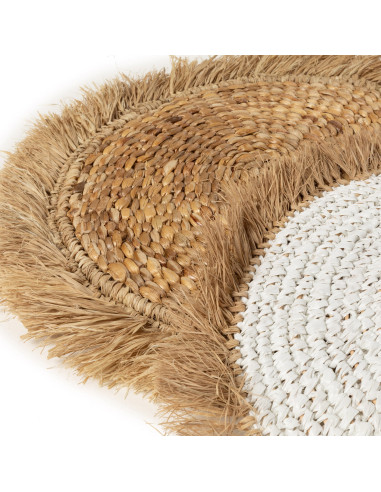 Set de table en raphia de jacinthe d'eau - Blanc Naturel