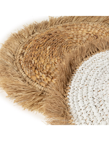 Set de table en raphia de jacinthe d'eau - Blanc Naturel