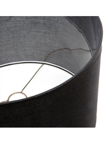 Lampe de table en bois de teck - Naturel Noir