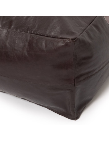 Le pouf cuir - Chocolat