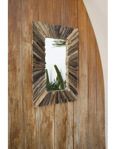 Miroir bois flotté - Naturel - M
