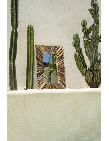 Miroir bois flotté - Naturel - M