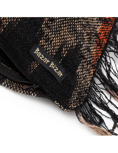 Housse de coussin De Oh My Gee - Noir Orange - 60x60