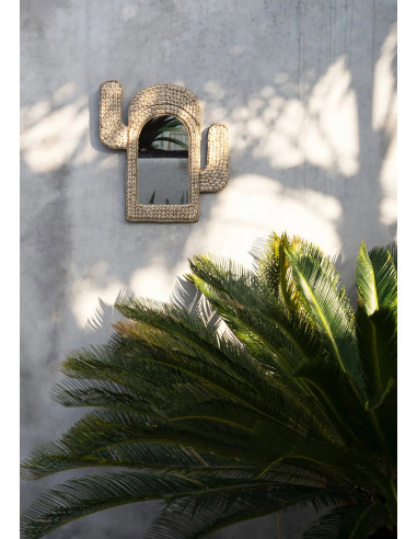 Miroir cactus coquillage - Naturel