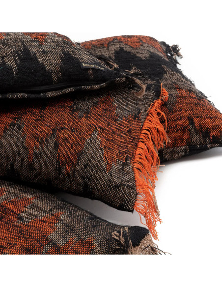 Housse de coussin De Oh My Gee - Noir Orange - 60x60