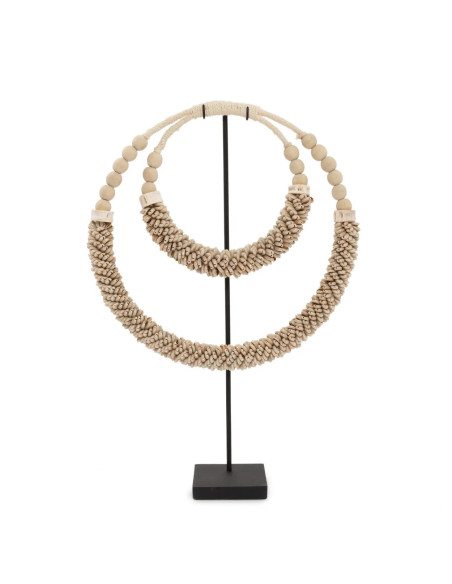 Le collier à double coquillage sur support - NaturelBazar Bizar