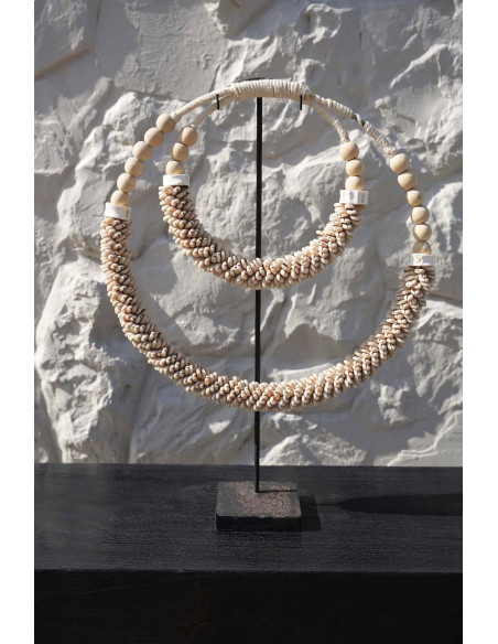 Le collier à double coquillage sur support - NaturelBazar Bizar