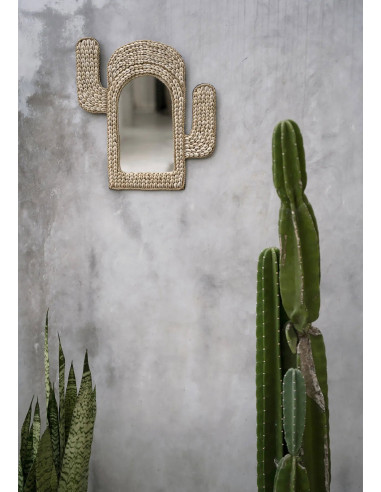 Miroir cactus coquillage - Naturel