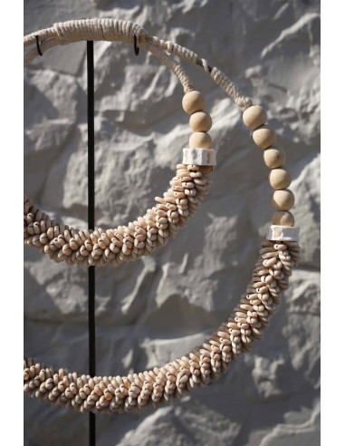 Le collier à double coquillage sur support - NaturelBazar Bizar