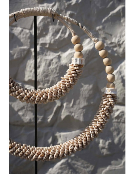 Le collier à double coquillage sur support - NaturelBazar Bizar