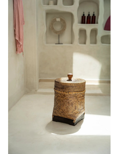 Poubelle de salle de bain - Marron naturel