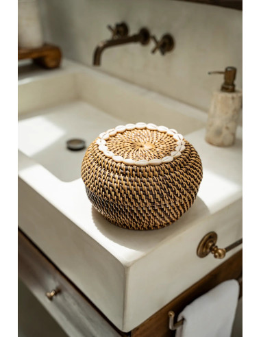 Le Panier Colonial Peek-a-Boo - Naturel Marron - M