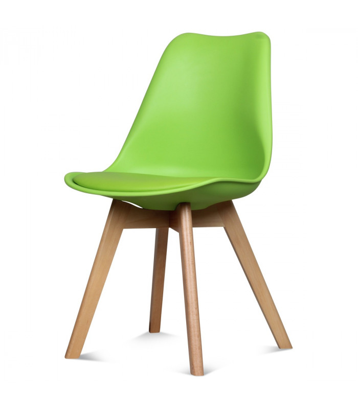 Chaise design ergonomique et stylisée au meilleur prix, Lot de 4 chaises  scandinave REMO coque taupe piétement hêtre laque noir mat