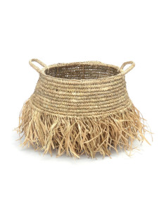 De Raffia Deluxe Mand - Naturel - M se traduit en français par : Panier en raphia de luxe - Naturel - M