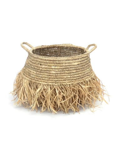 De Raffia Deluxe Mand - Naturel - M se traduit en français par : Panier en raphia de luxe - Naturel - M