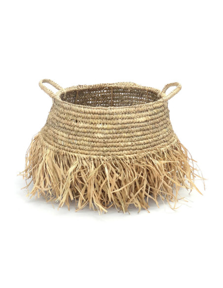 De Raffia Deluxe Mand - Naturel - M se traduit en français par : Panier en raphia de luxe - Naturel - M