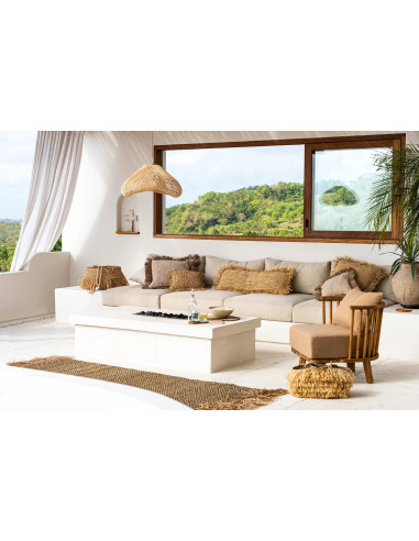 Le coussin en raphia - Naturel - 35x100