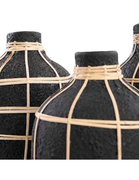 De Whoopy Vaas - Zwart Naturel - S se traduit en français par "Le vase Whoopy - Noir Naturel - S".