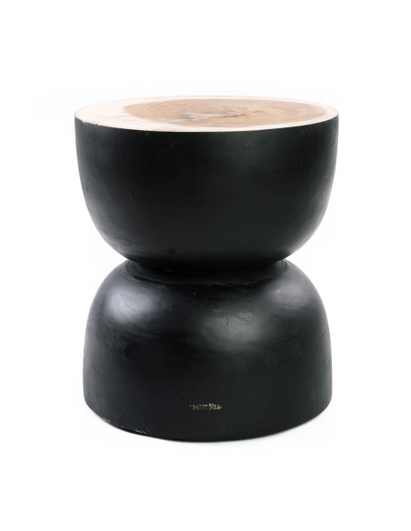 Tabouret/Table d'appoint De Karbun Kruk - Noir Naturel Tabouret/Table d'appoint De Karbun Kruk - Noir Naturel