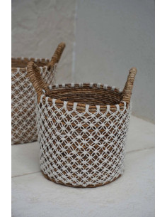 Panier Macramé Mand - Naturel Blanc - S 2