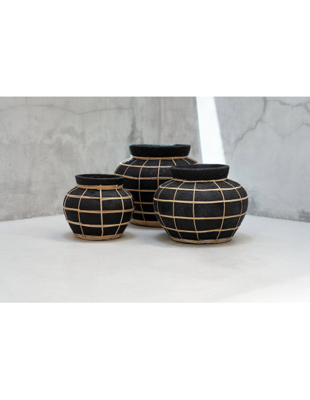 Vase Belly - Noir Naturel - S