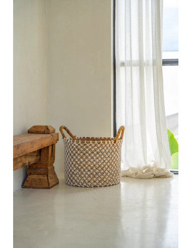 Panier Macramé Mand - Naturel Blanc - S