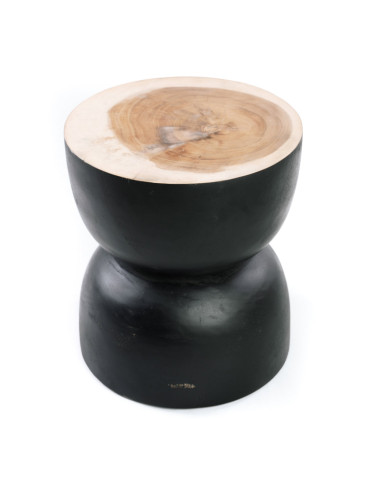 Tabouret/Table d'appoint De Karbun Kruk - Noir Naturel