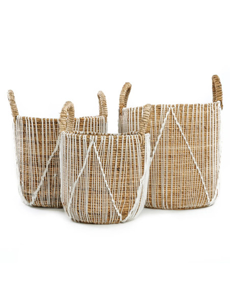 Panier macramé droit - Naturel Blanc - S Panier macramé droit - Naturel Blanc - S