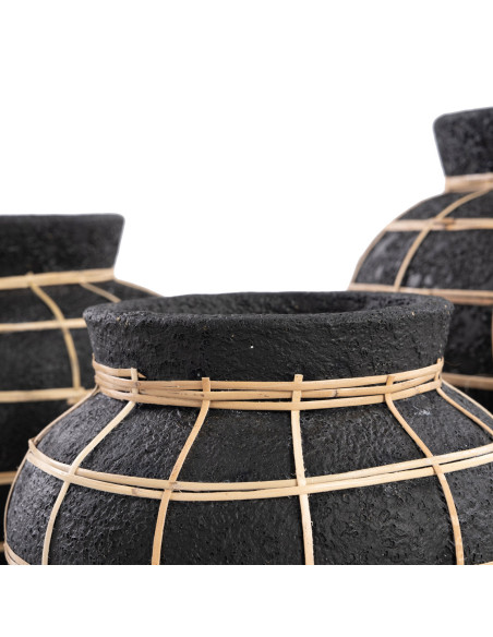 Vase Belly - Noir Naturel - M Vase Belly - Noir Naturel - M