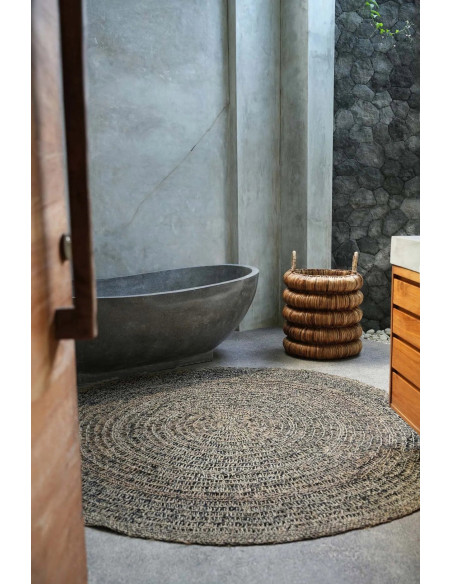 Le tapis en seagrass - Naturel Noir - 200