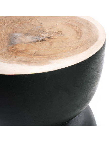 Tabouret/Table d'appoint De Karbun Kruk - Noir Naturel Tabouret/Table d'appoint De Karbun Kruk - Noir Naturel