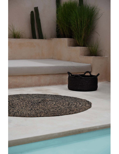 Le tapis en seagrass - Naturel Noir - 200