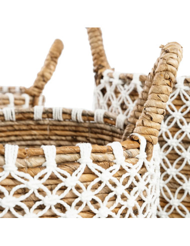 Panier Macramé Mand - Naturel Blanc - S