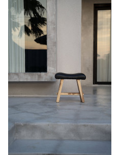 De Suar Kruk avec Cuir - Naturel Noir 2