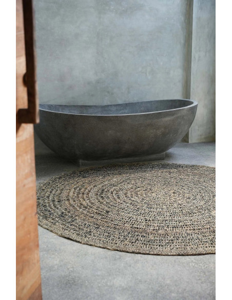 Le tapis en seagrass - Naturel Noir - 200