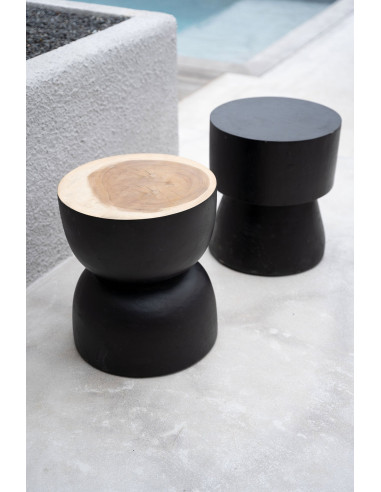 Tabouret/table d'appoint Warmi - Noir