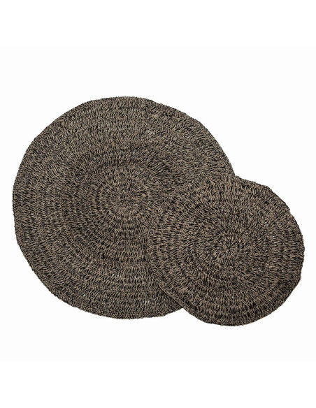 Le tapis en seagrass - Naturel Noir - 200