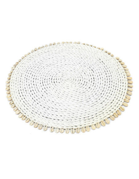 Set de table coquillage et herbe de mer - Blanc