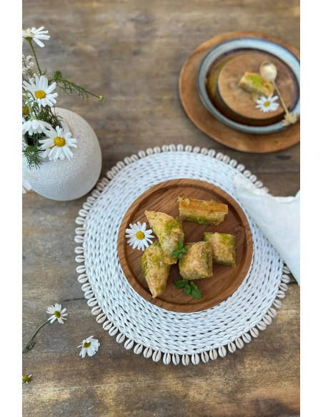 Set de table coquillage et herbe de mer - Blanc