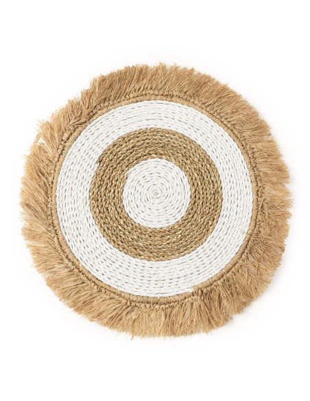 Set de table en raphia  seagrass - Naturel Blanc