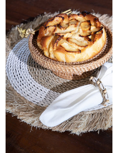 Set de table en raphia  seagrass - Naturel Blanc