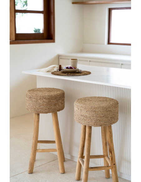 Le tabouret de bar en raphia Bazar Bizar